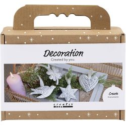 Mini Kit DIY D&eacute;coration, Objet d&eacute;coratif de No&euml;l, Argent m&eacute;tallis&eacute;, 1 Pq.