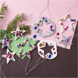 Mini Kit DIY Modelage, &Eacute;toiles, argent, blanc, 1 Pq.