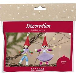 Mini Kit DIY D&eacute;coration, Lutins de No&euml;l, ass. de couleurs, 1 Pq.
