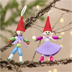 Mini Kit DIY D&eacute;coration, Lutins de No&euml;l, ass. de couleurs, 1 Pq.