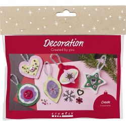 Mini Kit DIY D&eacute;coration, D&eacute;corations de No&euml;l en feutre, ass. de couleurs, 1 Pq.