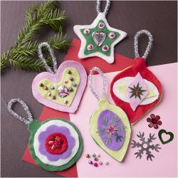 Mini Kit DIY D&eacute;coration, D&eacute;corations de No&euml;l en feutre, ass. de couleurs, 1 Pq.