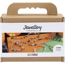 Mini Kit DIY Bijoux, Colliers et bracelets, couleurs Halloween, 1 Pq.