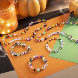 Mini Kit DIY Bijoux, Colliers et bracelets, couleurs Halloween, 1 Pq.