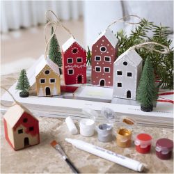 Mini Kit DIY Décoration, Maisons, couleurs de noël, 1 Pq.