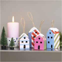 Mini Kit DIY Décoration, Maisons, multicolore, 1 Pq.