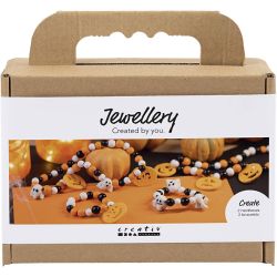 Mini Kit DIY Bijoux, Collier et bracelet, couleurs Halloween, 1 Pq.