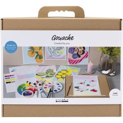 Kit de D&eacute;marrage DIY Gouache, Peintures, ass. de couleurs, 1 Pq.