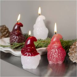 Kit DIY Fabrication de Bougies, un père Noël, transparent mat, rouge, 1 Pq.