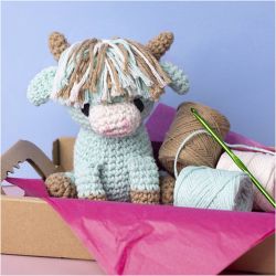 Kit DIY Amigurumi, Vache, beige, mint, 1 Pq.