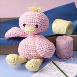 Kit DIY Amigurumi, Canard, rose clair, jaune clair, 1 Pq.