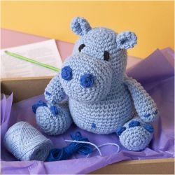 Kit DIY Amigurumi, Hippo, bleu, bleu clair, 1 Pq.