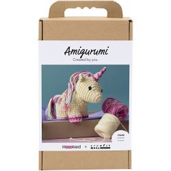 Kit DIY Amigurumi, Licorne, couleurs de l'arc-en-ciel, 1 Pq.