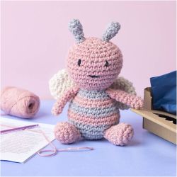 Kit DIY Amigurumi, Abeille, couleurs pastel, 1 Pq.