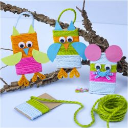 Mini Kit DIY D&eacute;coration, Souris et hiboux, ass. de couleurs, 1 Pq.