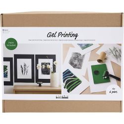 Kit DIY Groupe Impression sur Plaque de Gel, Imprim&eacute;s color&eacute;s, 1 Pq.