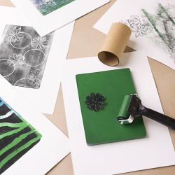 Kit DIY Groupe Impression sur Plaque de Gel, Imprim&eacute;s color&eacute;s, 1 Pq.